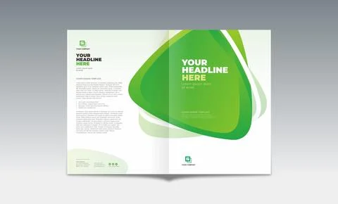 Illustration of 3d rounded triangles with white green gradient background Stock Illustration