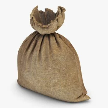 Illustration 3D Sack with Jute and Burlap Fabric Design Stock Illustration