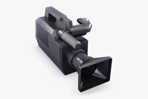 Illustration 3D Simple Video Camera with Portable and Digital Design Stock Illustration