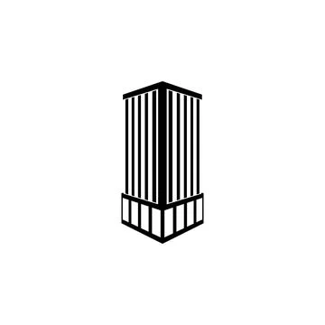 Illustration of 3d skyscraper building icon. Detailed icon of the building model Stock Illustration