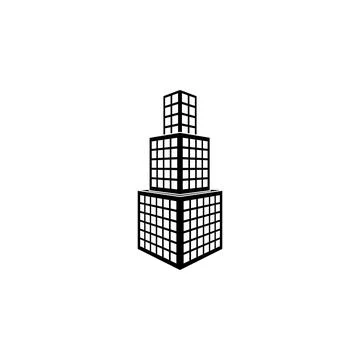 Illustration of 3d skyscraper building icon. Detailed icon of the building model Stock Illustration