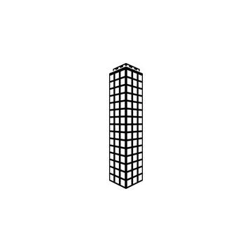 Illustration of 3d skyscraper building icon. Detailed icon of the building model Stock Illustration