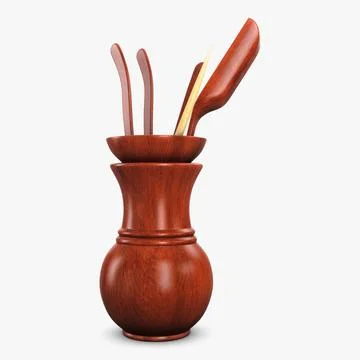 Illustration 3D Stylish Tea Tool Set in a Sleek Display Stock Illustration