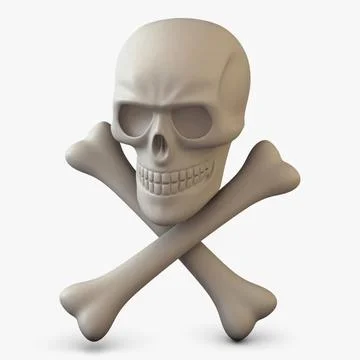 Illustration 3D Stylized 3D Render of Pirate Skull with Crossbones Stock-Illustration