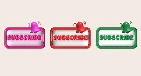 Illustration 3D subscribe icon. Subscribe button. 3D element. Stock Illustration