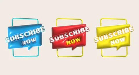 Illustration 3D subscribe icon. Subscribe button. 3D element. Stock Illustration