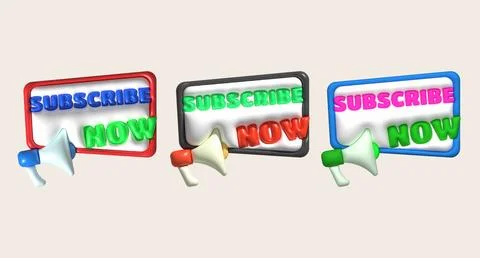 Illustration 3D subscribe icon. Subscribe button. 3D element. Stock Illustration