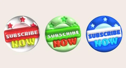 Illustration 3D subscribe icon. Subscribe button. 3D element. Stock Illustration