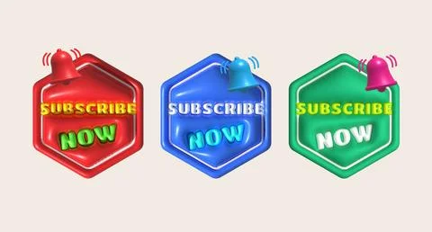 Illustration 3D subscribe icon. Subscribe button. 3D element. Stock Illustration