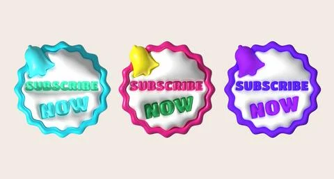 Illustration 3D subscribe icon. Subscribe button. 3D element. Stock Illustration