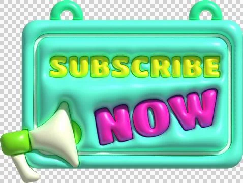 Illustration 3D subscribe icon. Subscribe button. 3D element. Stock Illustration