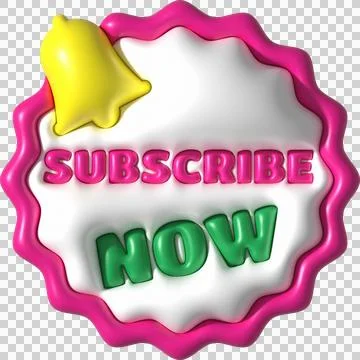 Illustration 3D subscribe icon. Subscribe button. 3D element. Illustrazione stock