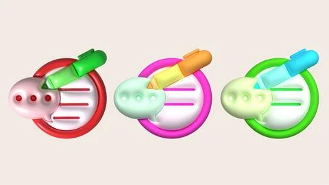 Illustration 3d. Talking text writing pen icon. text messaging concept Illustrazione stock
