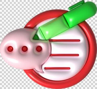 Illustration 3d. Talking text writing pen icon. text messaging concept Stock Illustration