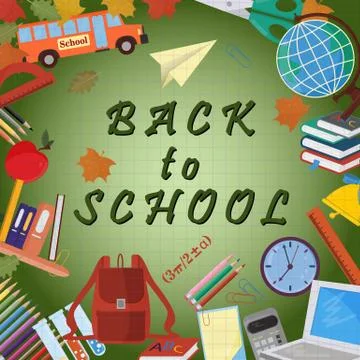Illustration 9 on the school theme, design of school subjects and subjects re Stock Illustration