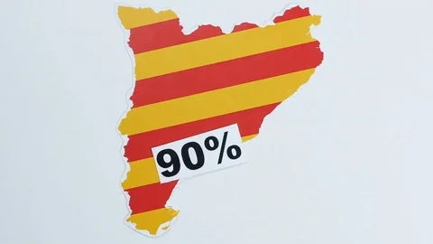 Illustration, 90 percent of Catalonia Stock Footage