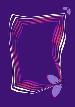 Illustration on A4 format - frames of moths. Design element for the design of Stock Illustration