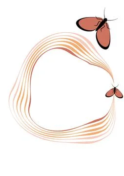Illustration on A4 format - frames of moths. Design element for the design of イラスト素材