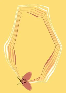 Illustration on A4 format - frames of moths. Design element for the design of Stock Illustration