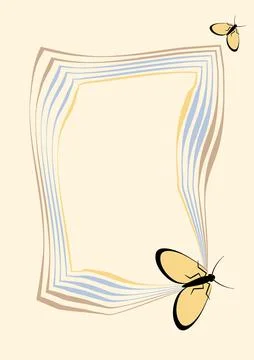 Illustration on A4 format - frames of moths. Design element for the design of Stock-Illustration