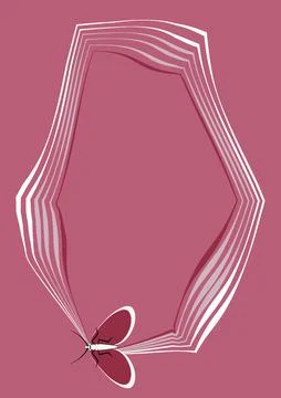 Illustration on A4 format - frames of moths. Design element for the design of 스톡 일러스트