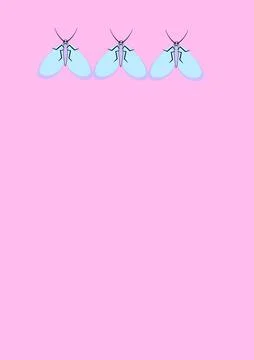 Illustration on A4 format - frames of moths. Design element for the design of Stock Illustration
