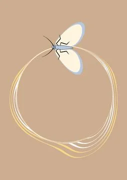Illustration on A4 format - frames of moths. Design element for the design of Stock Illustration