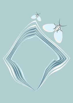 Illustration on A4 format - frames of moths. Design element for the design of Illustrazione stock