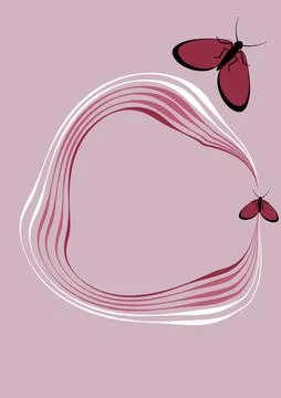 Illustration on A4 format - frames of moths. Design element for the design of Illustrazione stock