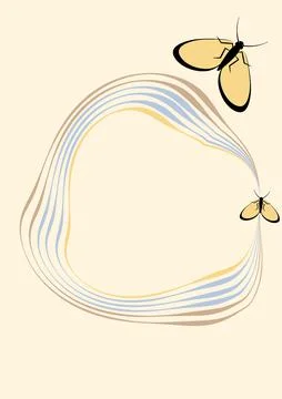 Illustration on A4 format - frames of moths. Design element for the design of Stock Illustration