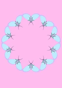 Illustration on A4 format - frames of moths. Design element for the design of Stock Illustration