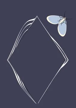 Illustration on A4 format - frames of moths. Design element for the design of Stock Illustration