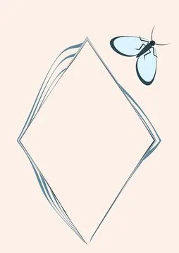 Illustration on A4 format - frames of moths. Design element for the design of Illustrazione stock