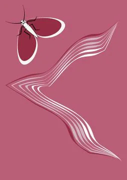 Illustration on A4 format - frames of moths. Design element for the design of Stock Illustration