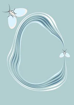 Illustration on A4 format - frames of moths. Design element for the design of Stock Illustration