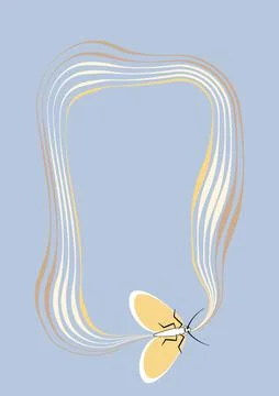 Illustration on A4 format - frames of moths. Design element for the design of イラスト素材