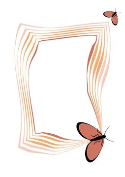 Illustration on A4 format - frames of moths. Design element for the design of Stock Illustration