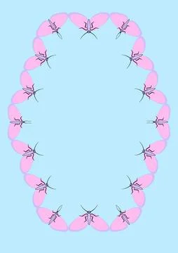 Illustration on A4 format - frames of moths. Design element for the design of イラスト素材