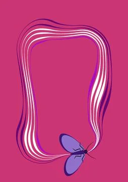 Illustration on A4 format - frames of moths. Design element for the design of Stock Illustration