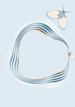Illustration on A4 format - frames of moths. Design element for the design of Illustrazione stock
