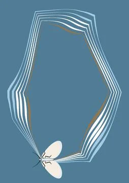 Illustration on A4 format - frames of moths. Design element for the design of Stock Illustration
