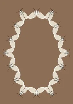 Illustration on A4 format - frames of moths. Design element for the design of Stock Illustration