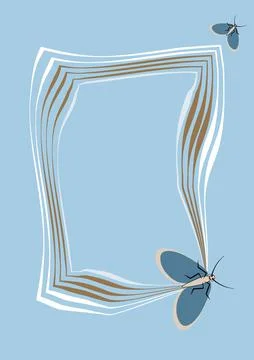 Illustration on A4 format - frames of moths. Design element for the design of イラスト素材