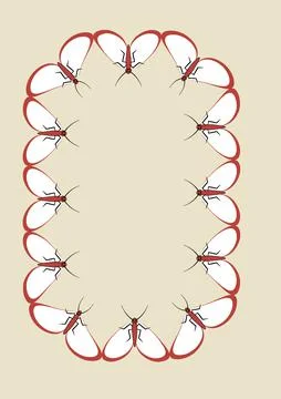 Illustration on A4 format - frames of moths. Design element for the design of Illustrazione stock