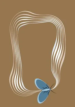 Illustration on A4 format - frames of moths. Design element for the design of Illustrazione stock