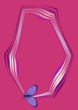 Illustration on A4 format - frames of moths. Design element for the design of イラスト素材