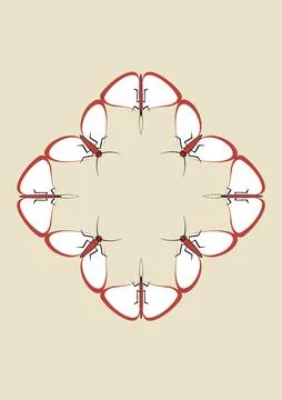 Illustration on A4 format - frames of moths. Design element for the design of イラスト素材