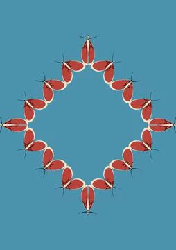 Illustration on A4 format - frames of moths. Design element for the design of Stock Illustration