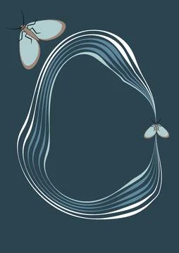 Illustration on A4 format - frames of moths. Design element for the design of Illustrazione stock