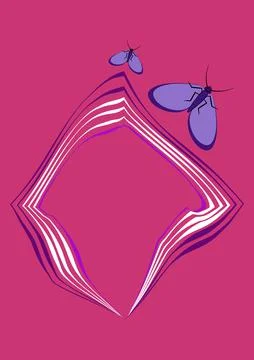 Illustration on A4 format - frames of moths. Design element for the design of イラスト素材